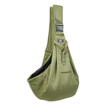 Frogued Pet Puppy Carrier Bag Comfortable Single Sling Handbag with Shoulder Hook Small Bag for Traveling with Cats And Dogs (Army Green)