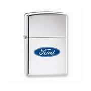 Zippo Ford Oval High Polish Chrome Lighter - Engravable Personalized Gift Item