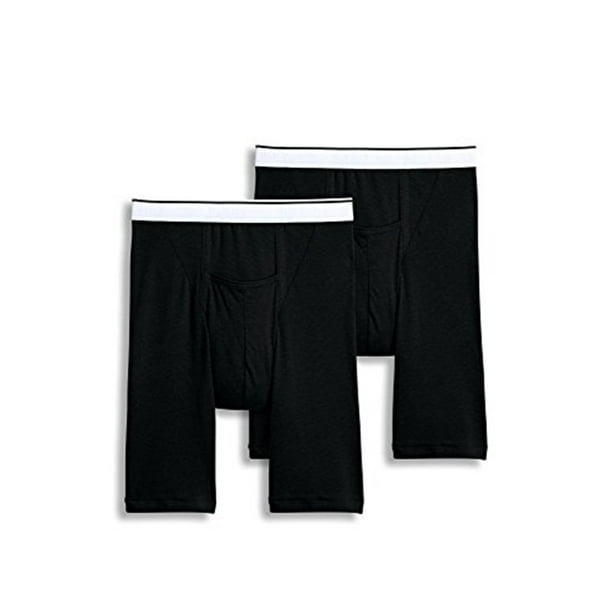 Jockey Men's Underwear Pouch Midway Brief 2 Pack, Black, XL