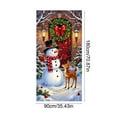 thumbnail image 3 of HCBY Merry Christmas Door Cover New Year Decorations Xmas Background Banner Xmas Door Hanging Covers for Front Porch Home Indoor Outdoor New Year Decoration (Snowman#7), 3 of 6