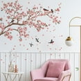 thumbnail image 4 of Large Pink Flower Tree Branch Wall Decals Cherry Blossom Tree Floral Birds Wall Stickers DIY Peel and Stick Art Decals Baby Nursery Kids Bedroom Toddler Room Wall Decor, 4 of 7