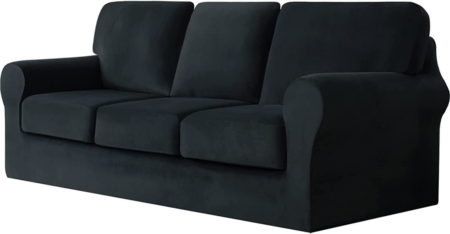 TOPCHANCES Velvet Sofa Covers, Stretch Armchair Couch Slipcovers , Soft Furniture Slipcover with