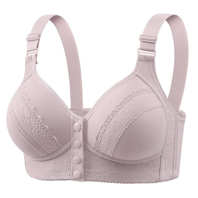 Abcnature Women Daily Comfort Bras Solid Front Buckle Elastic Style Medium Sized Bras without Steel Rim