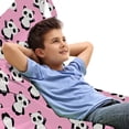 thumbnail image 1 of Panda Lounger Chair Bag, Continuous Waving Greeting Panda Bear Animal Bambus Lover Print, High Capacity Storage with Handle Container, Lounger Size, Pale Pink Charcoal Grey, by Ambesonne, 1 of 5
