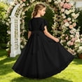 thumbnail image 6 of Bobifish Toddler Girls Bridesmaid Dress Flutter Sleeve Pleated Party Soft Flowy Dress Formal Evening Children Girls Dresss, 6 of 6