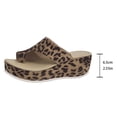 thumbnail image 6 of Platform Flip Flops for Women Leopard Print Suede Slides Sandals Comfy Arch Support Footbed Nonslip Wedges Heels Brown Size 8, 6 of 8