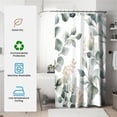 thumbnail image 6 of Shower Curtain Navy Blue Geometric Water Repellent Shower Curtain Set, With Hooks，Machine Washable, Modern Decorative Polyester Cloth Shower Curtains For Bathroom,36X72,Watercolor Eucalyptus, 6 of 6