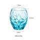 thumbnail image 2 of Vaso de cristal texturizado azul, 400/500 ml, gran capacidad, sin tallo., 2 of 6