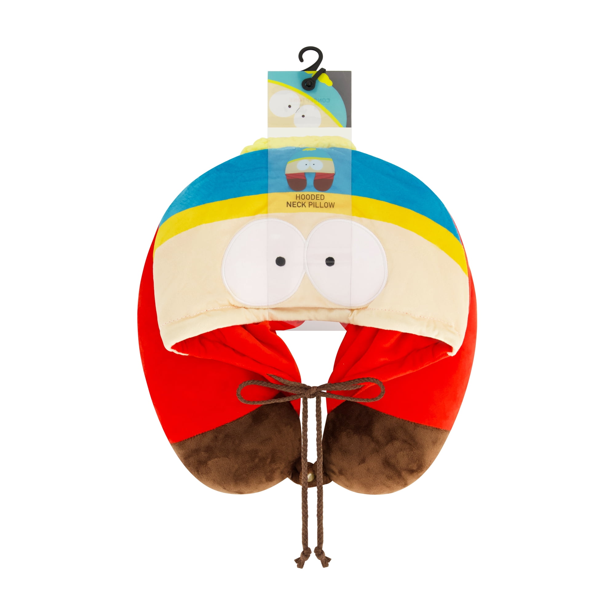 South Park Hooded Neck Pillow, Eric Cartman Memory Foam Travel Accessories for Airplane, Car, and Office, Comfortable and Breathable, Red