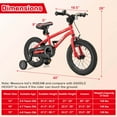 thumbnail image 3 of Costway 14-Inch Kid’s Bike for 3-5 Years Old with Adjustable Saddle & Anti-slip Handlebar Red, 3 of 9