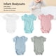 thumbnail image 4 of 5 Uds. De Monos Para Bebé, Camiseta Sin Mangas Para Bebé, Cuello Redondo, Manga Corta, Color Liso, Monos Infantiles Para Recién Nacido, 4 of 8