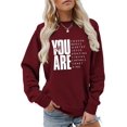 thumbnail image 1 of Sappceml Chandail en Molleton Intelligent Assez Courageux Digne Aimé Incroyable Fort, Pull-Over Motivationnel Col Rond pour Femmes, 1 of 1