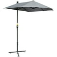 thumbnail image 1 of Outsunny 6.6 x 6ft Patio Umbrella with Double-Sided Canopy, Dark Grey, 1 of 10