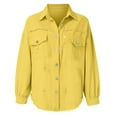 thumbnail image 6 of Jackets Womens Trendy Ripped Oversized Denim Casual Long Boyfriend Distressed Fall Winter Women'S Coats,Yellow,M, 6 of 7