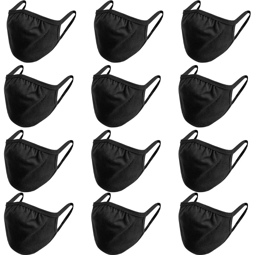 PROMC 12Pcs Set Unisex 100 Cotton Face Mask Cloth Face Mask