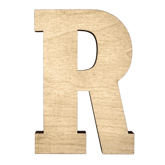 22" Tall Birch Plywood Letter R | 1/4" Thick | Krafty Supply Letters | RockTimes