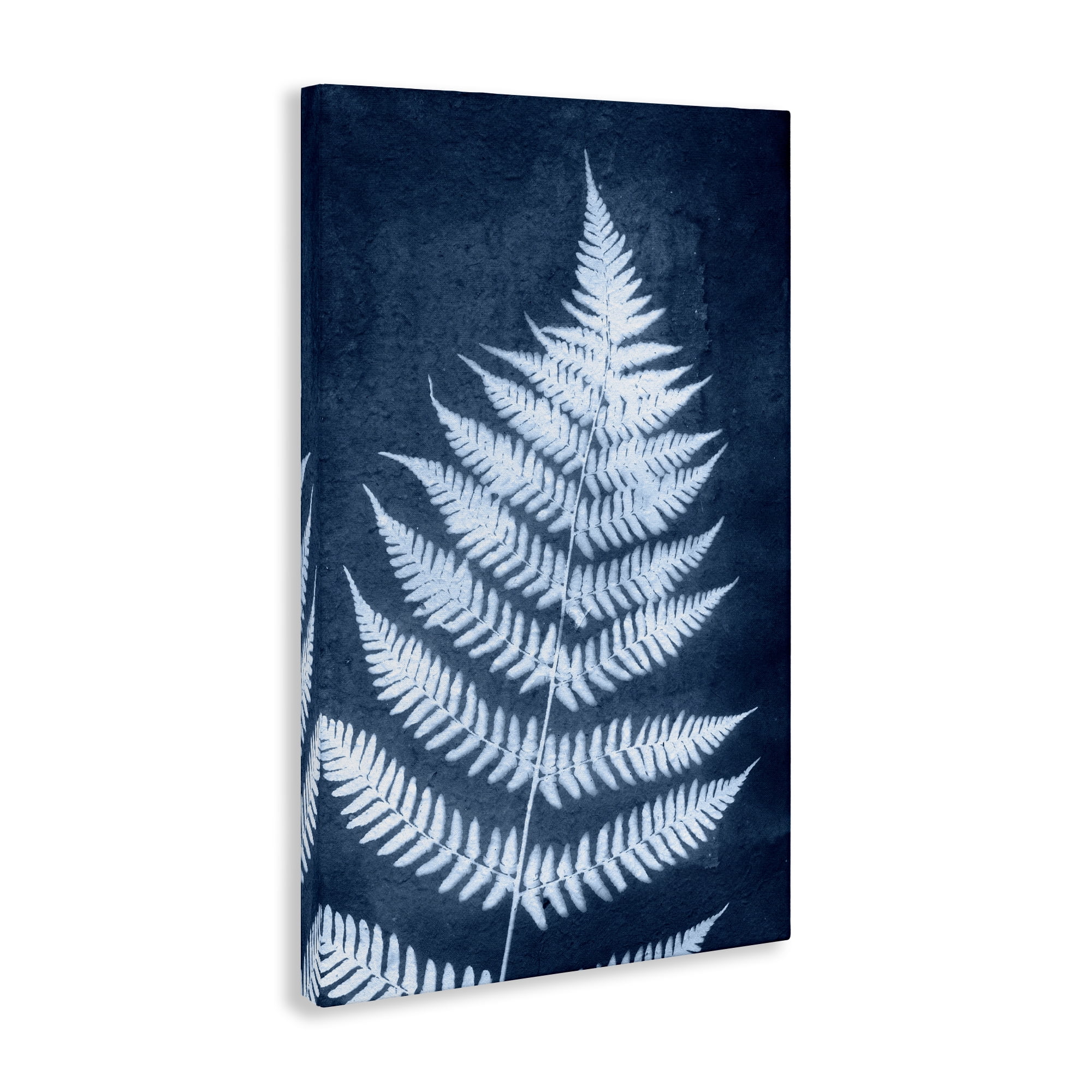 Stupell Industries Blue Natural Fern Botanical & Floral Painting Gallery Wrapped Canvas Art Print Wall Art, 20 x 30