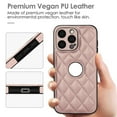 thumbnail image 2 of Simple and stylish fine hole leather phone case suitable for Iphong 15 Pro Max, anti-fall protective cover, 2 of 10