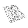 thumbnail image 1 of Escurridor de fregadero de cocina reutilizable, alfombrilla de mostrador, alfombrilla de drenaje antideslizante, alfombrilla de secado de platos , Blanco 30x40cm Macarena Escurreplatos, 1 of 8
