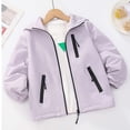 thumbnail image 5 of Mifsaly Girls Lightweight Windbreaker Jacket Windproof Hooded Full Zip Fleece Lined Coats Warm Fall Winter Outdoor Outerwear with Zipper Pockets, 5 of 7