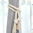 thumbnail image 7 of D-GROEE 2Pcs Simple Style Natural Solid Color Weaving Cotton Rope Curtain Holdback, Curtain Decorative Holdbacks for Drapery Tieback, 7 of 7
