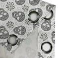 thumbnail image 5 of Ambesonne Black and White Grommet Curtain, Abstract Skulls, 50" x 63", White and Black, 5 of 6