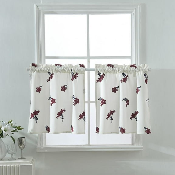 1 Panel Tiers Small Window Treatment Curtain Insulated Blackout Drape Short Panel for Kitchen Bathroom Living Room or Any Small Window,29x24inches