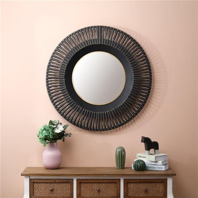 Luxen Home Metal 35in. Dia. Black Wall Mirror Walmart Canada