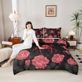 thumbnail image 4 of Feelyou Red Spider Animal Queen Comforter Set for Teen, Valentines Day Rose Flower Bedding Sets, Romantic Gothic Reversible Bedding Comforter Set, Lightweight Room Decor, 3-Piece, 4 of 8