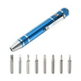 thumbnail image 3 of Uxcell 8 in 1 Mini Pocket Pen Screwdriver Set Small Magnetic Screw Driver with Phillips and Flat Head Bits, Blue, 3 of 6