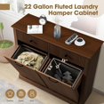thumbnail image 4 of Magic Union Tilt Out Fluted Laundry Hamper Cabinet, 22 Gallon Double Hidden Laundry Hamper, Wooden Trash Can Cabinets with 2 Drawers, Modern Garbage Can Cabinet for Bathroom, Kitchen, 4 of 8