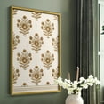 thumbnail image 5 of Block Print Blooms I Framed Print in Gold Solid Wood Framed Print No Nail Hanging, 5 of 6