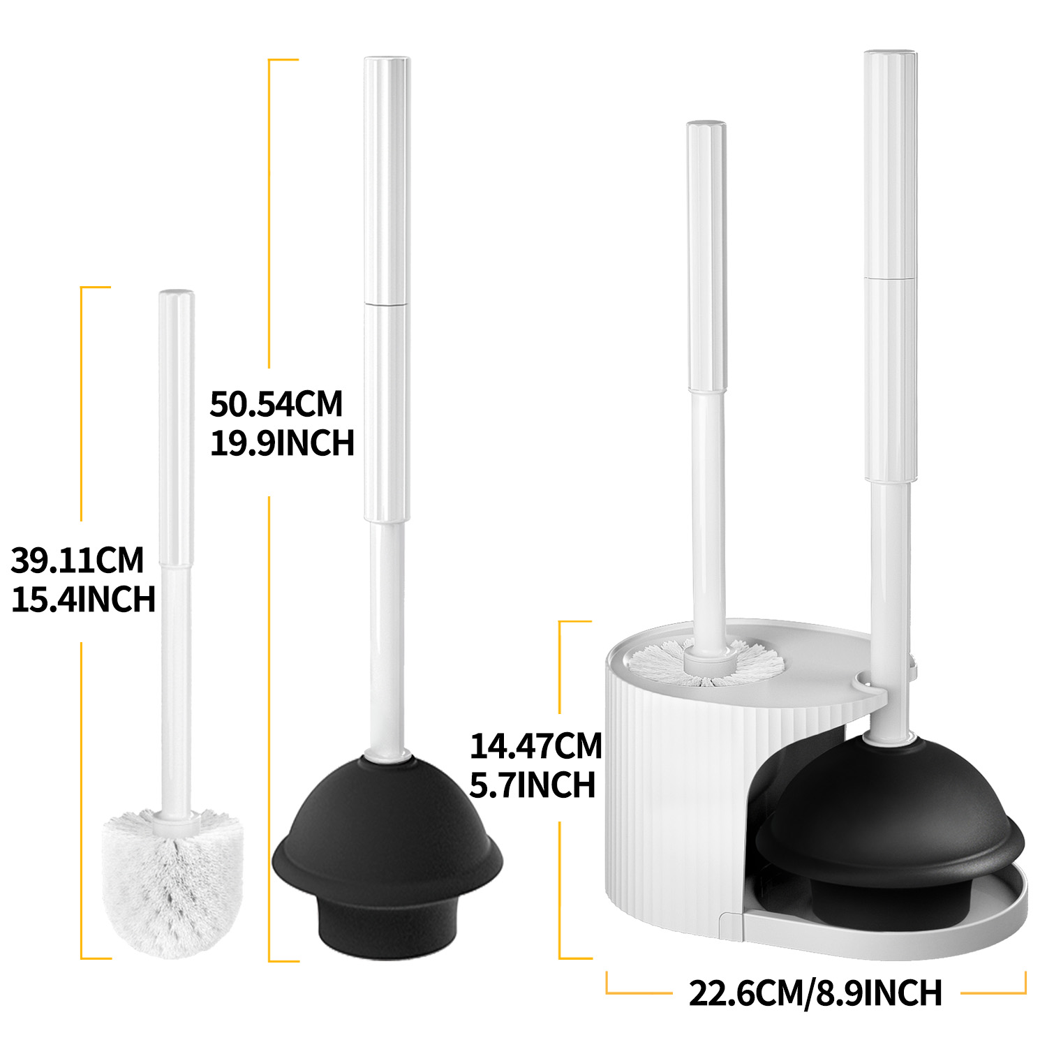 Propuri 2-in-1 Toilet Brush and Plunger Set with Holder photo 4