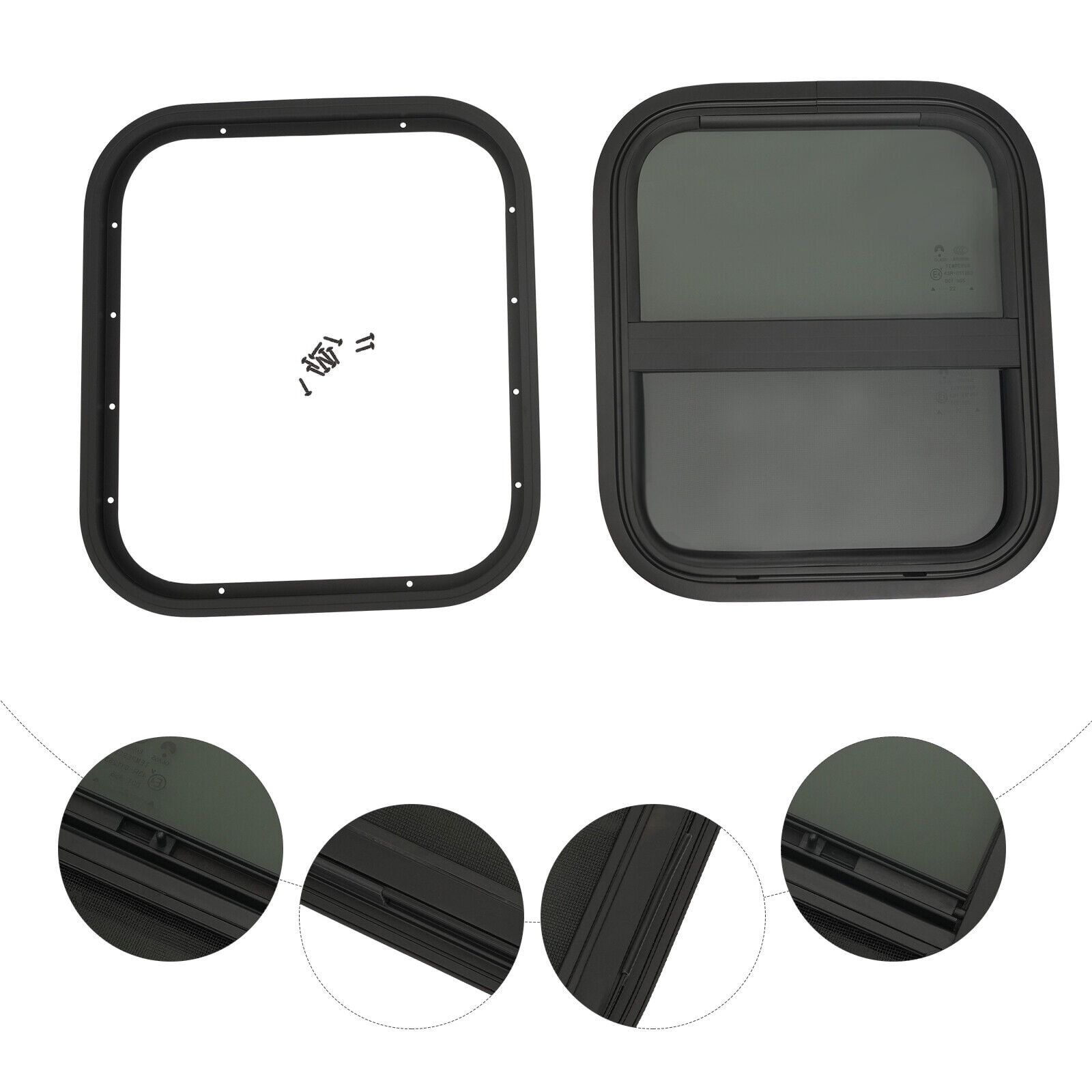 OUKANING Vertical Sliding RV Window Rectangular RV Sliding Windows