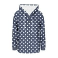 thumbnail image 6 of V Neck Hoodies for Women Pullover Casual Polka Dots Tunic Tops Loose Long Sleeve Sweatshirts Tees, 6 of 6