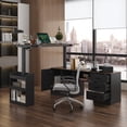 thumbnail image 2 of 63" Electric Height Adjustable Standing Desk L Shap Office Desk,Black, 2 of 11