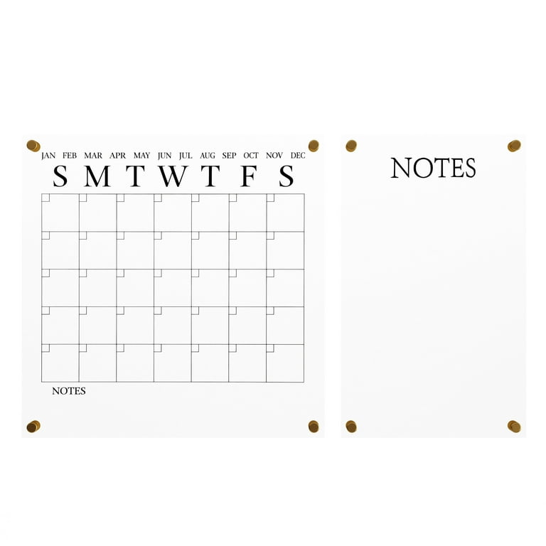 free-shipping-martha-stewart-grayson-acrylic-wall-calendar-and-notes-board-set-with-dry-erase-marker-and-mounting-hardware-clear-with-black-print-walmart-com