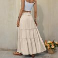 thumbnail image 4 of Womens Elastic High Waist Maxi Skirt Summer Flowy Long Skirts XL, 4 of 7