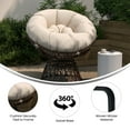 thumbnail image 3 of Flash Furniture Bowie Contemporary Wicker/ Steel Swivel Patio Chair with Cushion, Beige/Brown, 3 of 12