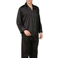 thumbnail image 4 of Lamuusaa 2 Pieces Nightwear Set, Men’ s Turn-Down Collar Long Sleeve Tops+ Long Pants, 4 of 8