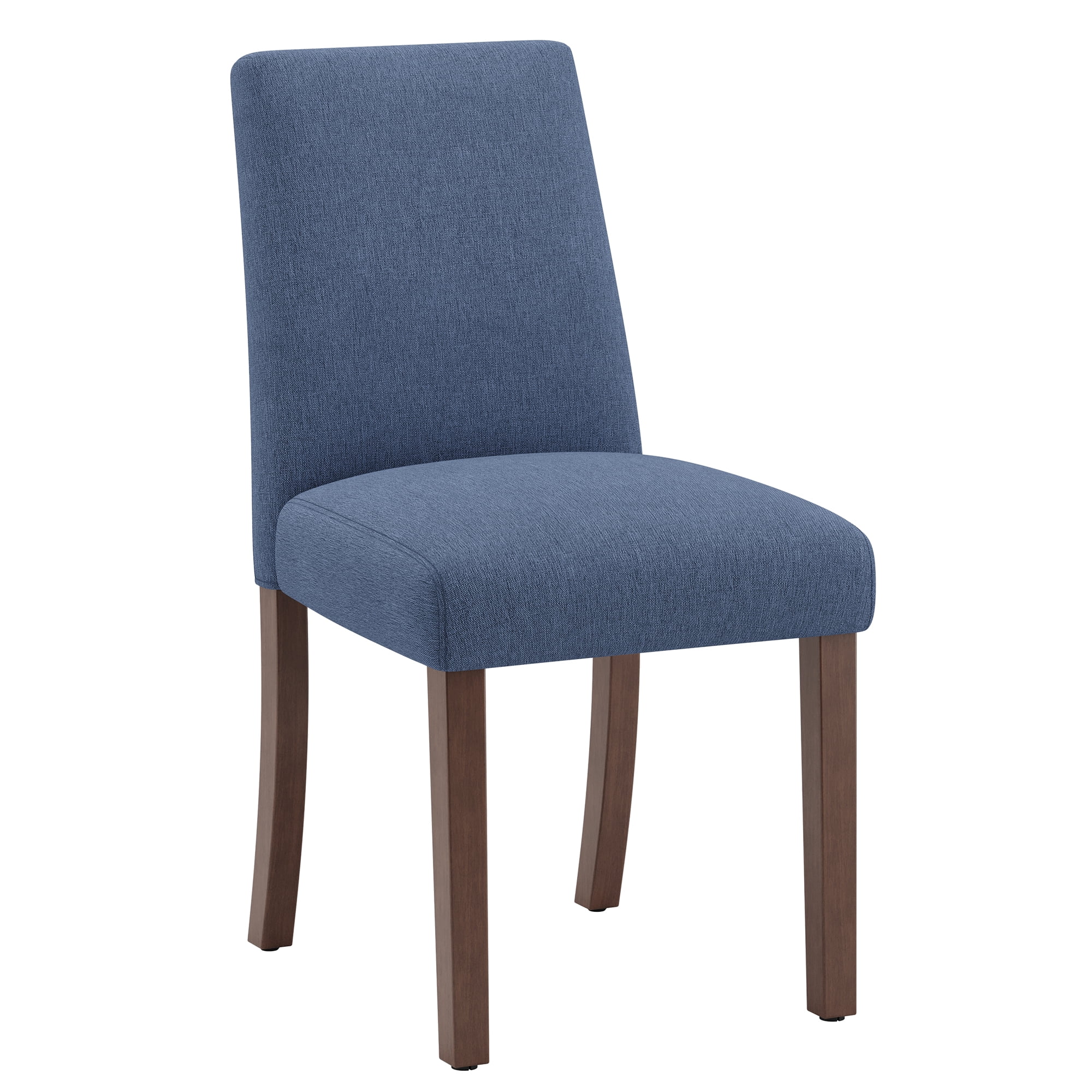 EOP Upholstered Dining Chairs Set of 2, Linen Fabric Dining Side Chairs, Farmhouse Dining Room Chairs, Stylish Kitchen Chairs with Solid Wood Legs and Padded Seat, Blue