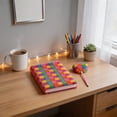 thumbnail image 5 of Bcylexb Colorful Plush Fuzzy Notebook For Students, Soft Fur Fluffy Journal with Cute Rainbow Grid & Lollipop Patterns A5 Kawaii Stationery Diary for Classroom Supplies, 5 of 6