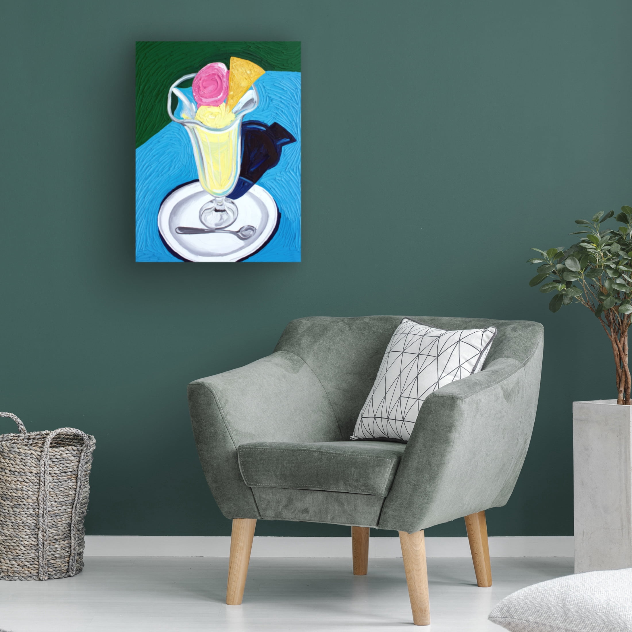 Trademark Fine Art Alice Straker Raspberry and Vanilla Ice Cream Canvas Wall Art