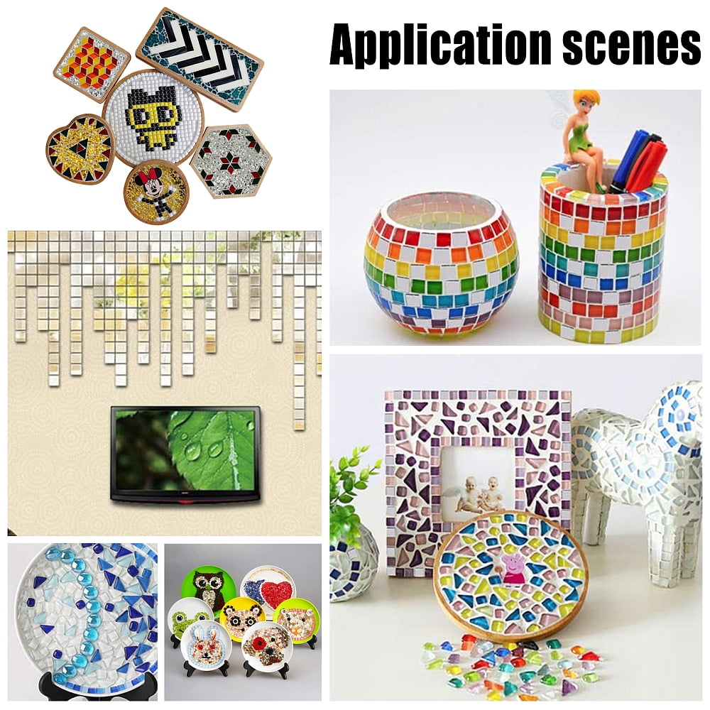Glass Cabochons Mosaic Tiles for Home Decoration or DIY Crafts Square Mixed Color 12x12x6mm 190~224pcs/box for DIY