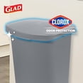 thumbnail image 3 of Glad Kitchen Trash Can | Large Plastic Waste Bin with Odor Protection of Lid | Hands Free with Step On Foot Pedal and Garbage Bag Rings, 13 Gallon, Grey, 3 of 9