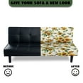 thumbnail image 3 of Xoenoiee Sunflower Bee Print Stretch Armless Folding Sofa Slipcover Elastic One Piece Spandex T Cushion Futon Bed Covers Decorative Dust Proof Furniture Protector, 3 of 7