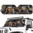 thumbnail image 2 of HUIACONG Cool Brown Beer Windshield Sun Shade Compatible with Jeep JK JKU JL JLU 1997-2023 and Compatible with Gladiator JT 2020-2023 Foldable Windshield Sun Visor Blocks UV Rays, 2 of 6
