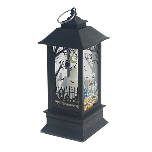 Lksixu Halloween Decorations Halloween Lantern - Halloween Candle Lantern Decoration LED Light, Portable Halloween Lantern LED Hanging Lamp for Party Indoor Outdoor