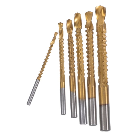 CATIEBYE 6Pcs Twist Drill Bit Set for Wood Plastic and Metal Applications