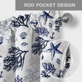 thumbnail image 6 of Navy Blue Coastal Farmhouse Short Window Curtain Valances, Coral Shell Summer Beach Nautical Rod Pocket Kitchen Valances for Living Room Bedroom Bathroom Cafe 42" x 12", 6 of 8